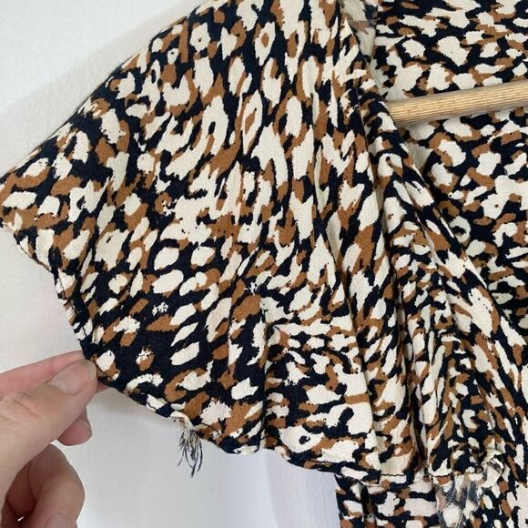 Free people leopard print wrap ruffle mini dress - Picture 12 of 16